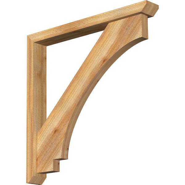 Ekena Millwork Imperial Slat Rough Sawn Bracket w/ Offset Brace, Western Red Cedar, 4"W x 32"D x 32"H BKT0402X32X32IMP06RWR - main